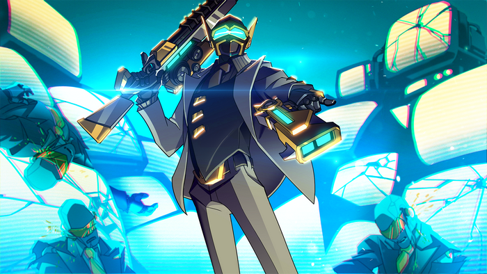Strix from Paladins holding weapons