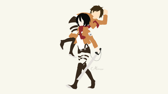 Mikasa Ackerman and Eren Yeager from Attack on Titan