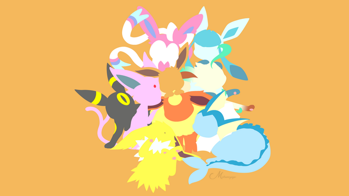 Colorful Eeveelutions Circle Artwork