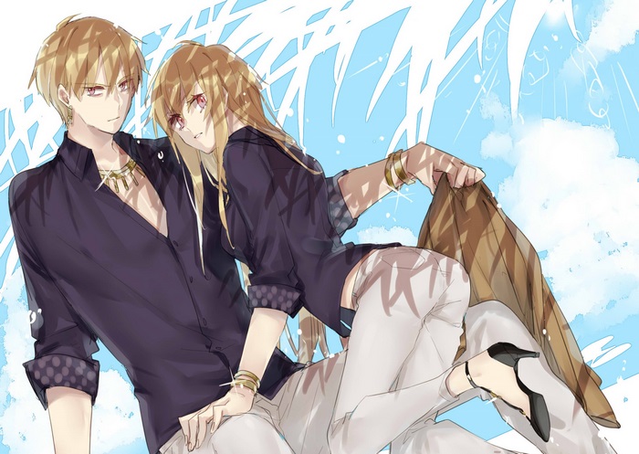 Caster and Gilgamesh from Fate/Grand Order