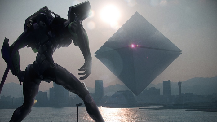 Evangelion Unit-01 and Ramiel from Neon Genesis Evangelion