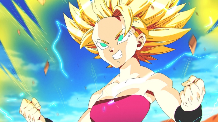 Caulifla from Dragon Ball in Super Saiyan 2 form