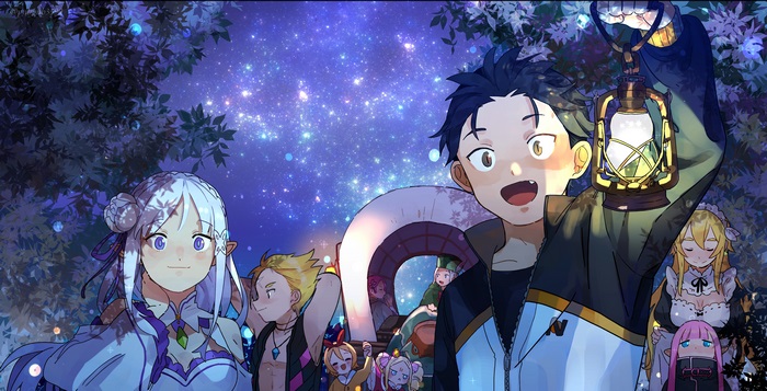 Re:ZERO Characters in a Starry Forest