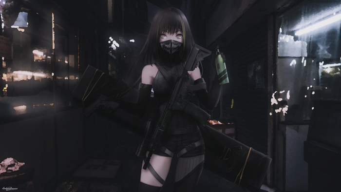 M4A1 from Girls Frontline holding a rifle