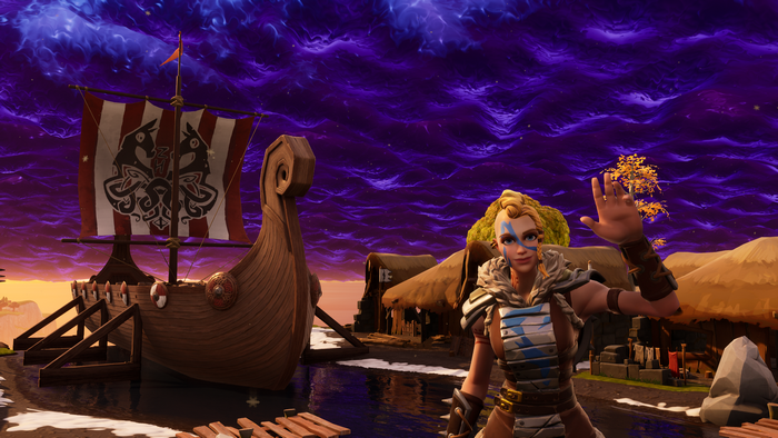 Fortnite Viking character and ship