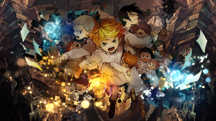The Promised Neverland Characters with Lantern and Magic