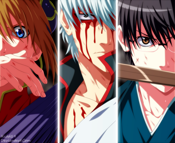 Gintoki, Kagura, and Shinpachi from Gintama