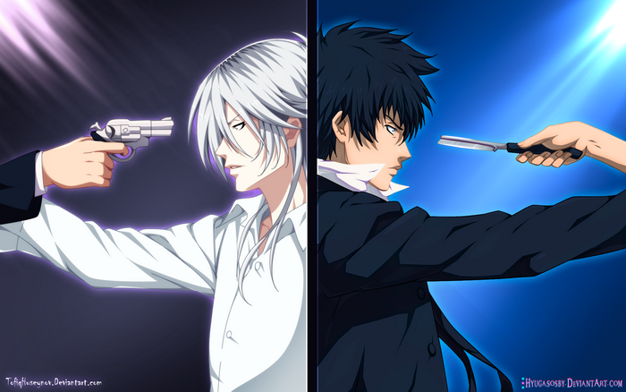 Shougo Makishima and Shinya Kogami from Psycho-Pass