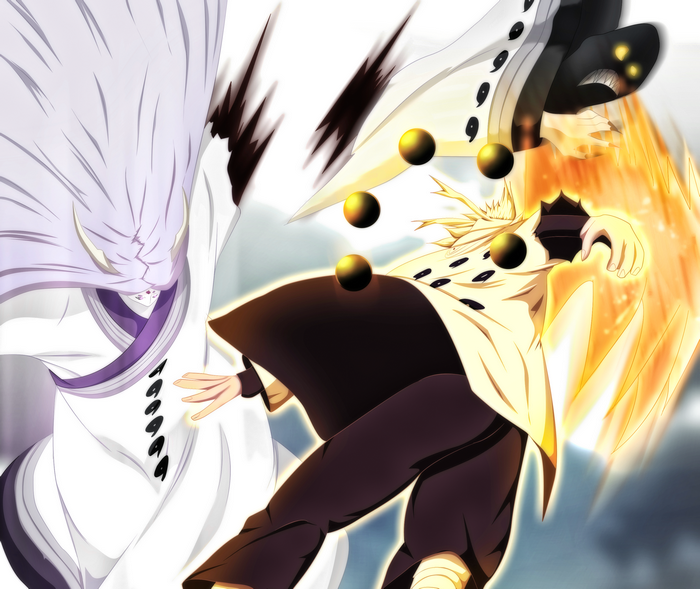 Naruto Uzumaki and Kaguya Ōtsutsuki fighting