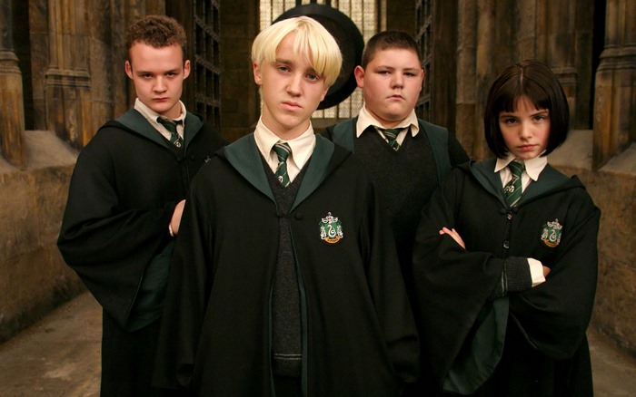 Draco Malfoy and Friends in Slytherin Robes