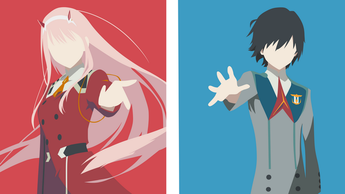 Minimalist Darling in the FranXX Zero Two and Hiro