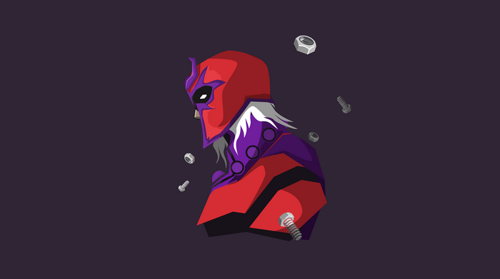Magneto from Marvel Comics with nuts and bolts