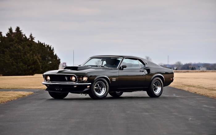 Black 1969 Ford Mustang Boss 429 Fastback