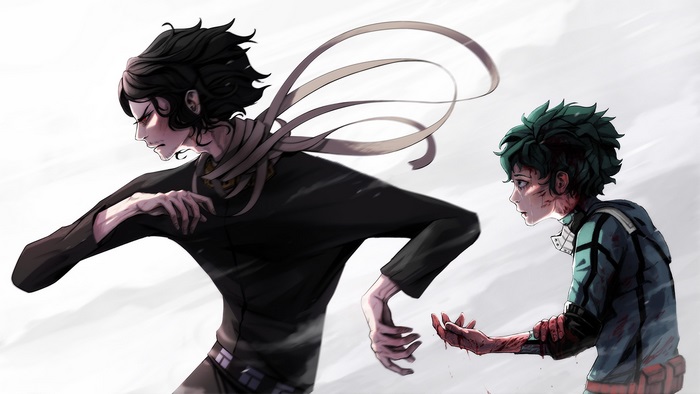 Shouta Aizawa and Izuku Midoriya from My Hero Academia