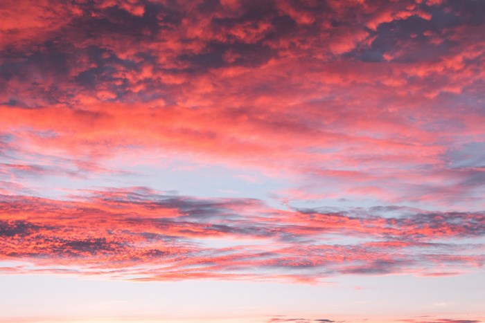 Pink and purple clouds at sunset