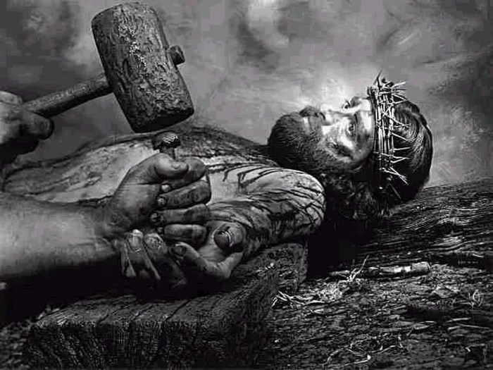 Jesus being crucified