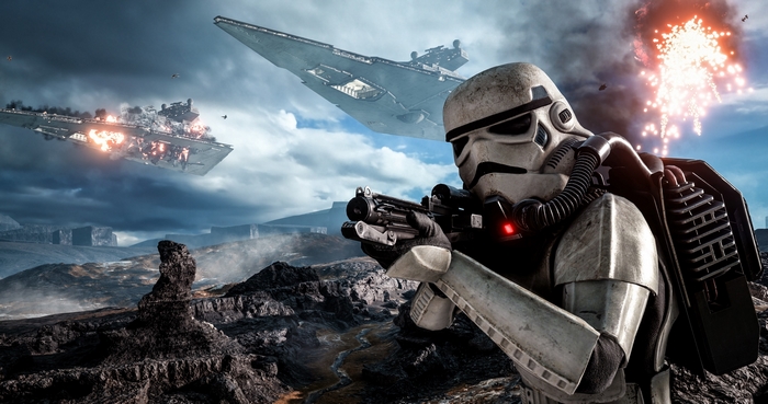 Stormtrooper from Star Wars in battle