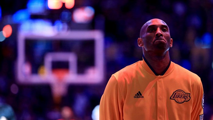 Kobe Bryant in Los Angeles Lakers jacket