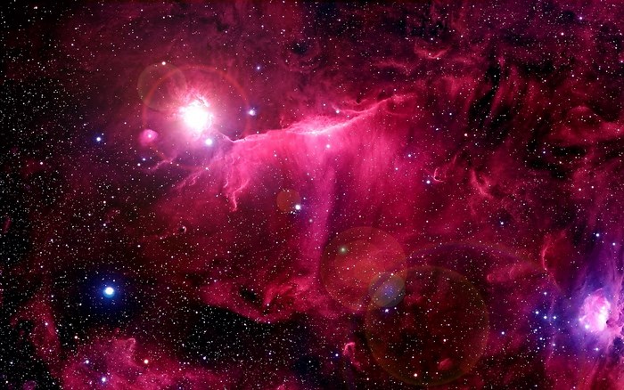 Pink and purple nebula with stars