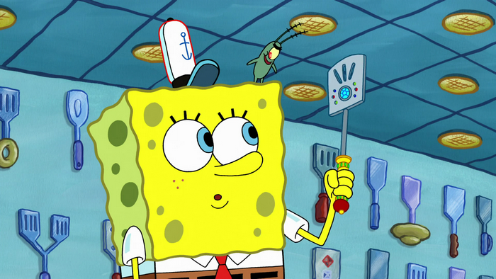 SpongeBob SquarePants and Plankton in Kitchen