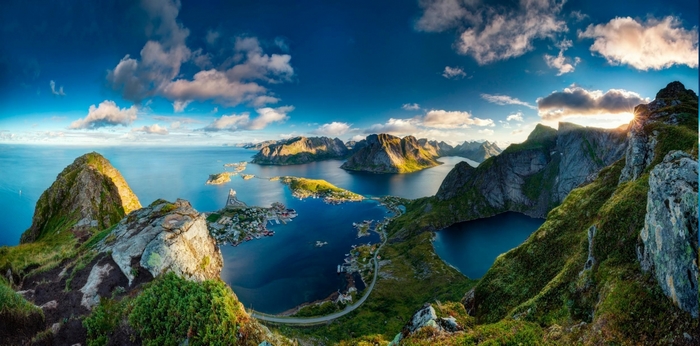Panoramic view of Lofoten Islands, Norway