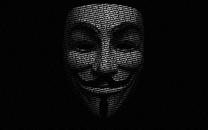 Anonymous Mask Made of Text