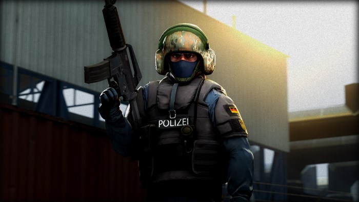 Counter-Terrorist from CS:GO holding a rifle