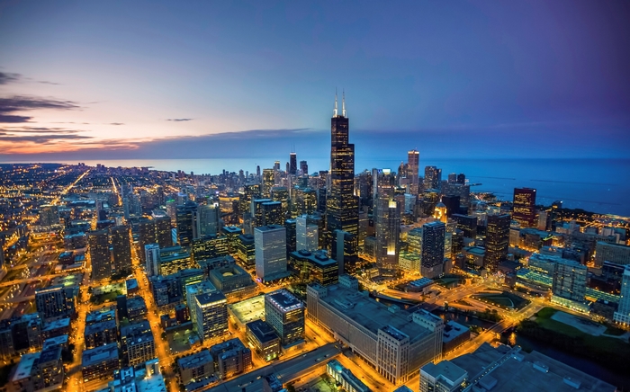 Chicago Skyline at Dusk