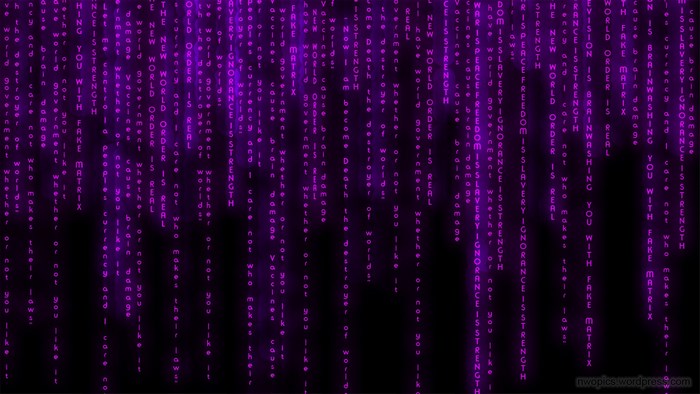 The Matrix purple digital rain