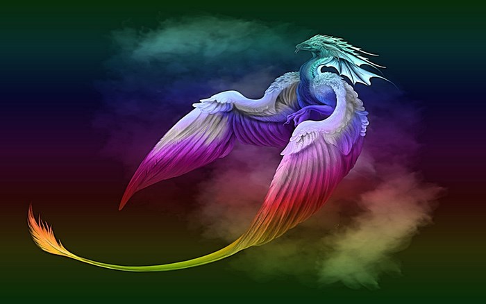 Rainbow Phoenix Dragon