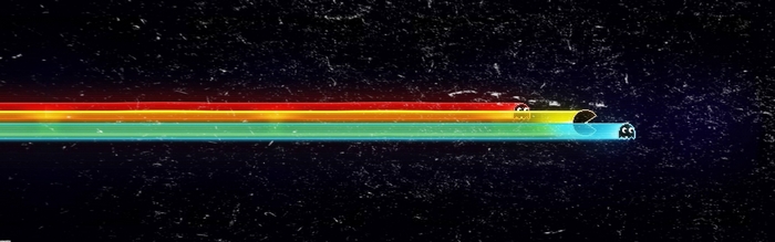Pac-Man and Ghosts Racing Through Neon Lines