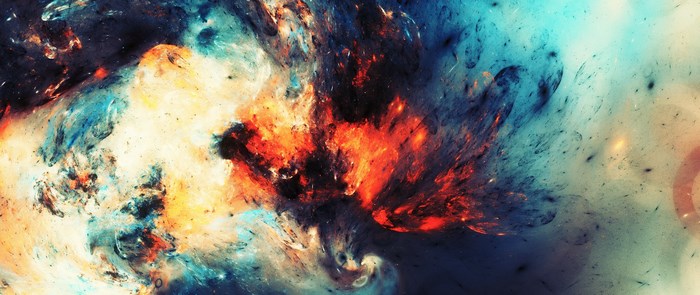 Abstract fractal explosion of color and light