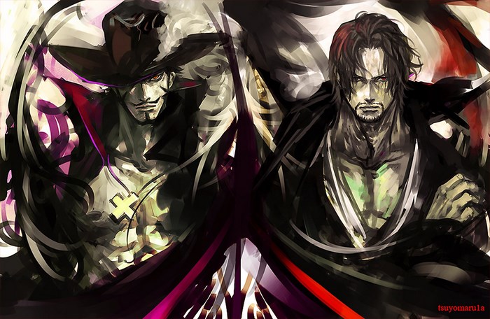 Dracule Mihawk and Shanks from One Piece