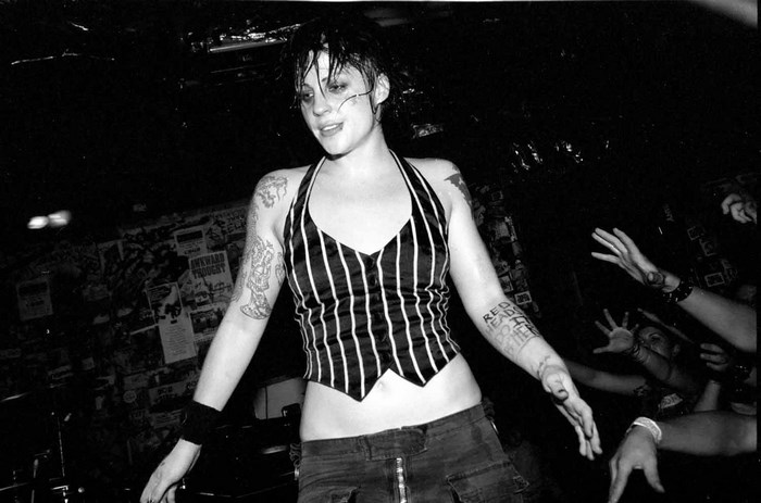 Brody Dalle performing on stage