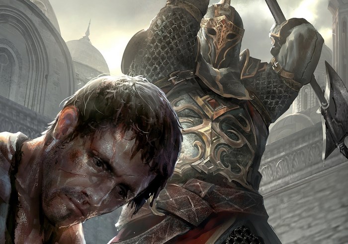 The Elder Scrolls Legends: Warrior executing a prisoner
