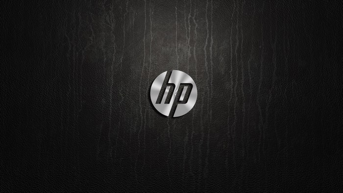 HP Logo on Black Textured Background