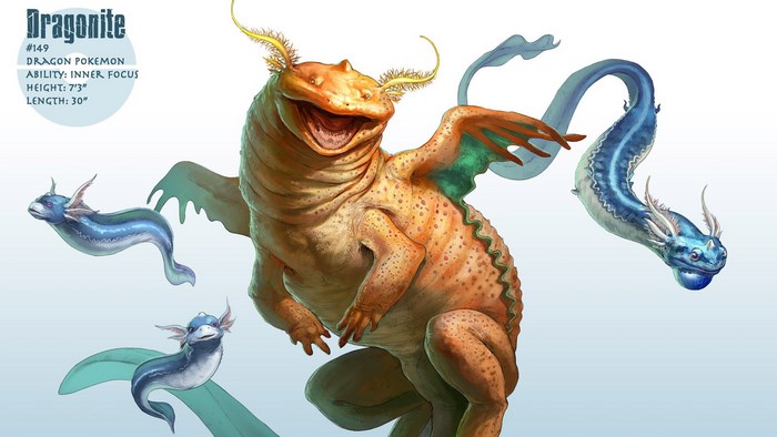Dragonite Pokemon with smaller Dragonites