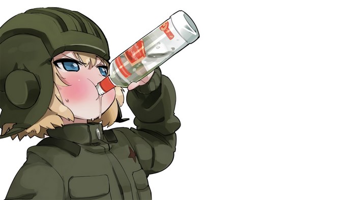 Tanya von Degurechaff from Saga of Tanya the Evil drinking