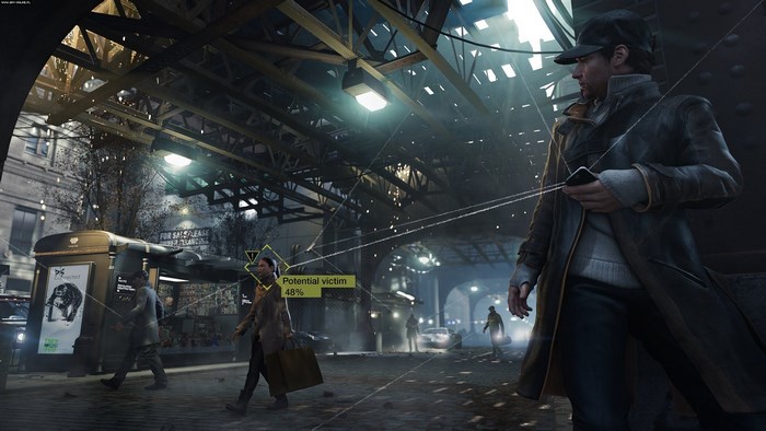 Aiden Pearce from Watch Dogs in a city street