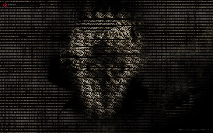 Binary Code Hacker Face Digital Art