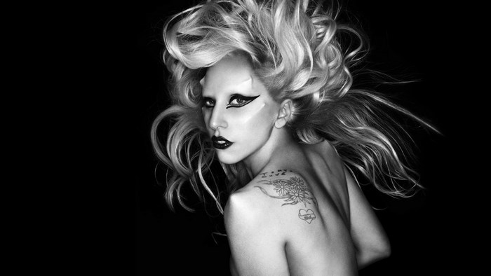 Lady Gaga Black and White Portrait