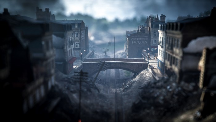 Battlefield 1 - Destroyed City Bridge and Train Tracks