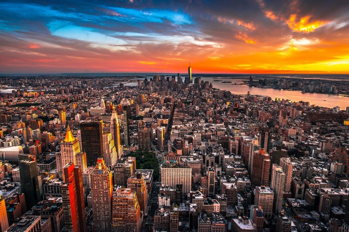 New York City Skyline at Sunset