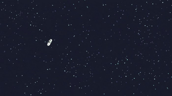 Rick and Morty spaceship in space