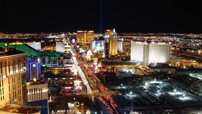Las Vegas Strip at night with traffic