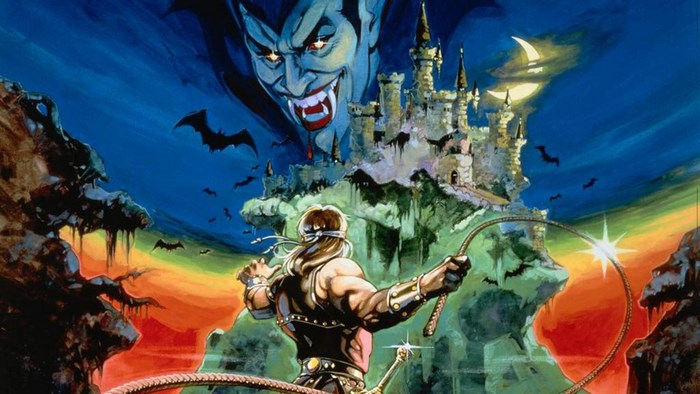 Simon Belmont from Castlevania fighting Dracula