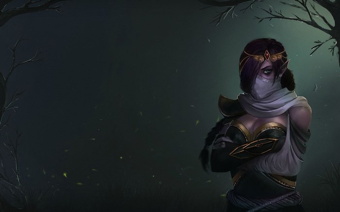 Dota 2 character in a dark forest