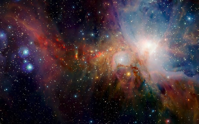 Nebula in deep space with stars