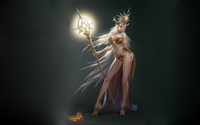 League of Angels character with staff