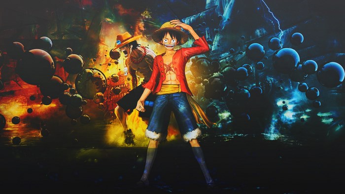 Luffy in One Piece Fiery Battle Scene